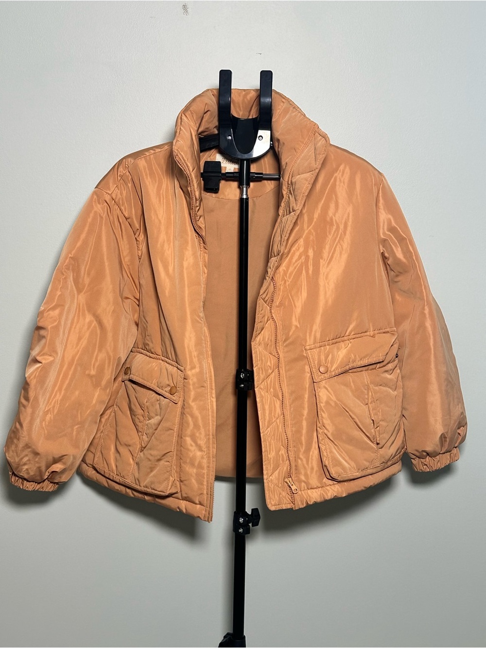 Listicle Peach Utility Puffer Cargo Pocket Jacket S